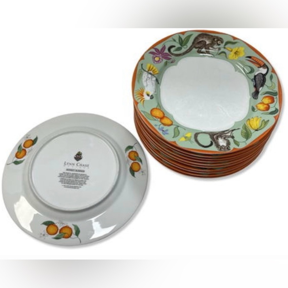 Two Lynn Chase Monkey Business Dinner Plates - Picture 3 of 3